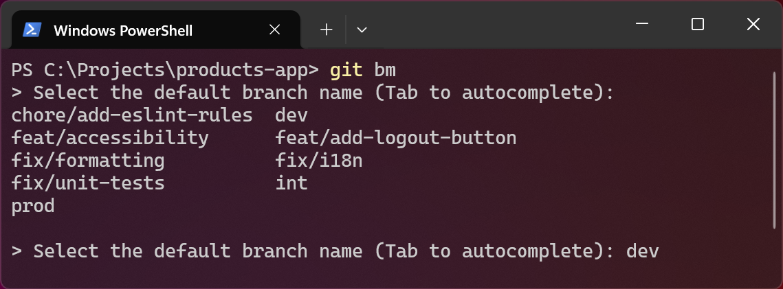 Git alias for backmerge